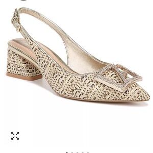 Like new Franco Sarto Racer-Ornament Slingback Pumps